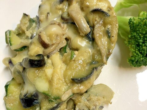 レンチンだけ！野菜ときのこのチーズオムレツ